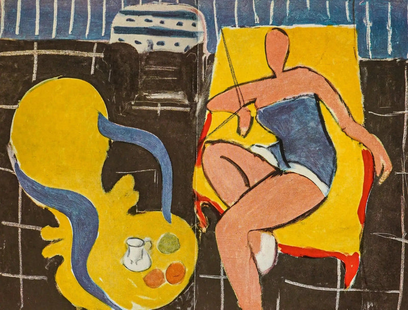 Dancer, black background, rococo armchair - Henri Matisse