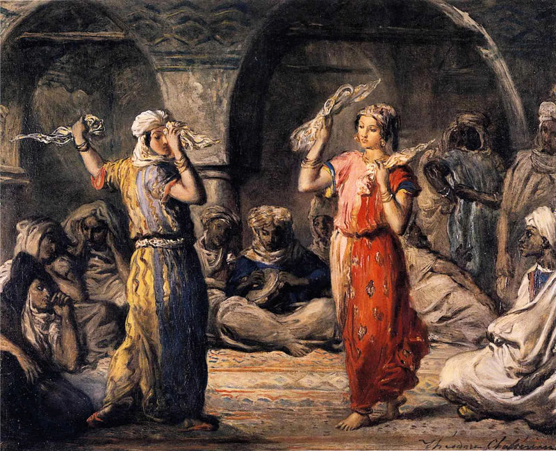 Moorish Dancers in Constantine (Algeria). The Handkerchief Dance. - Théodore Chassériau