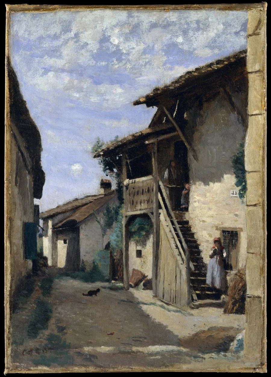 Dardagny (near Geneva), a village street - Jean-Baptiste Camille Corot