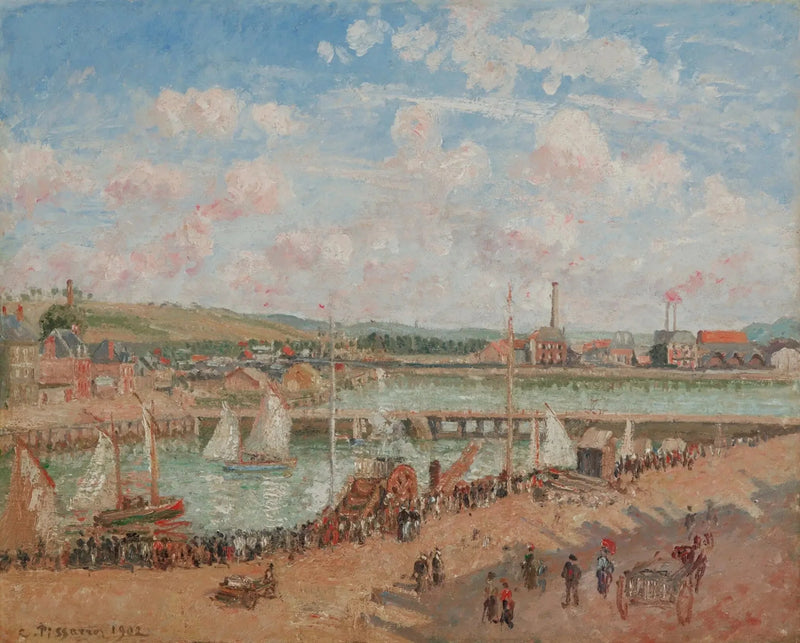 Fishing Dhow, Dieppe, Morning, Gray Weather - Camille Pissarro