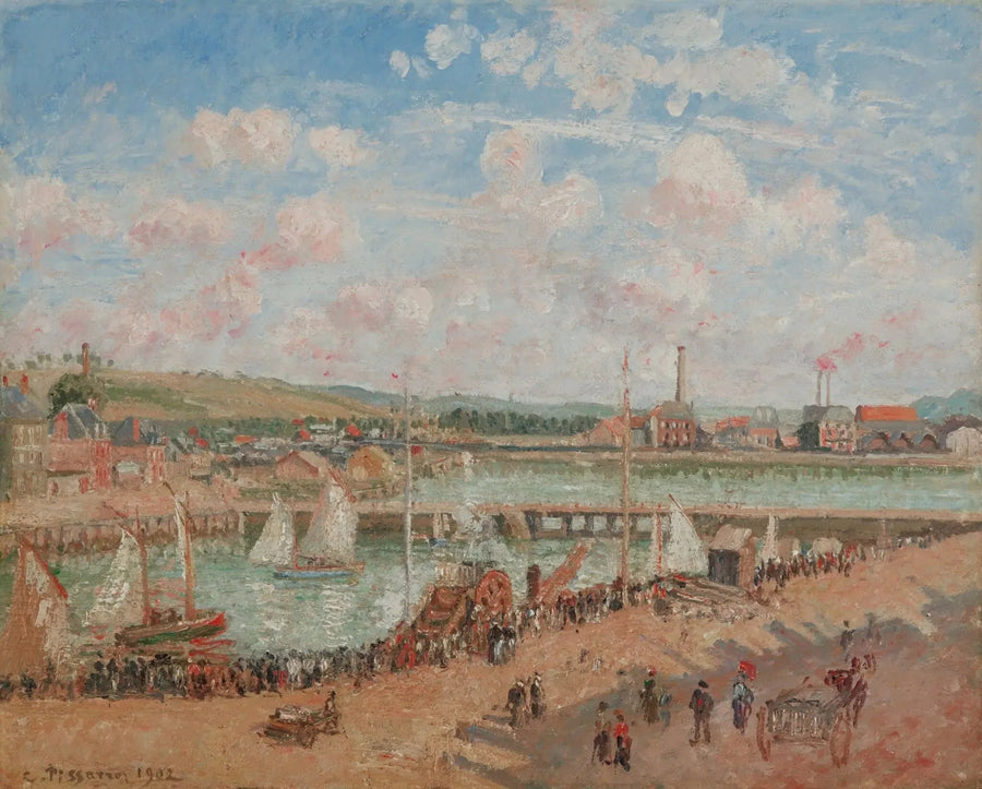 Fishing Dhow, Dieppe, Morning, Gray Weather - Camille Pissarro