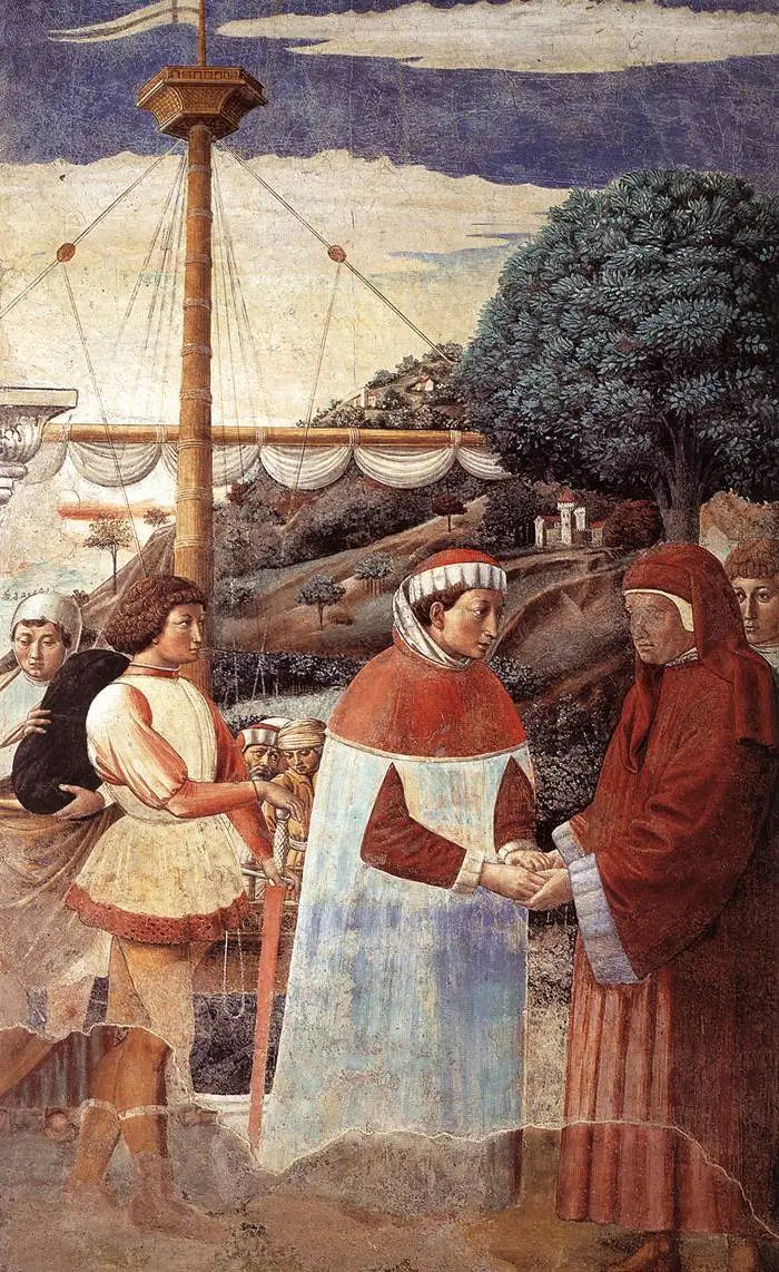 Landing at Ostia (Scene 5, East Wall) - Benozzo Gozzoli