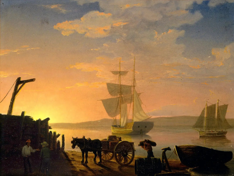 Unloading of a ship - Fitz Henry Lane