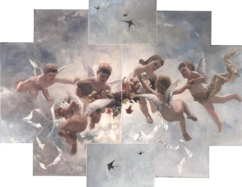 Ceiling decoration of putti and birds - Piet Mondrian