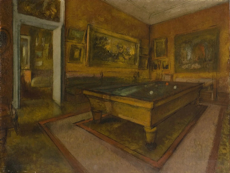 Billiard Room at Ménil-Hubert - Edgar Degas
