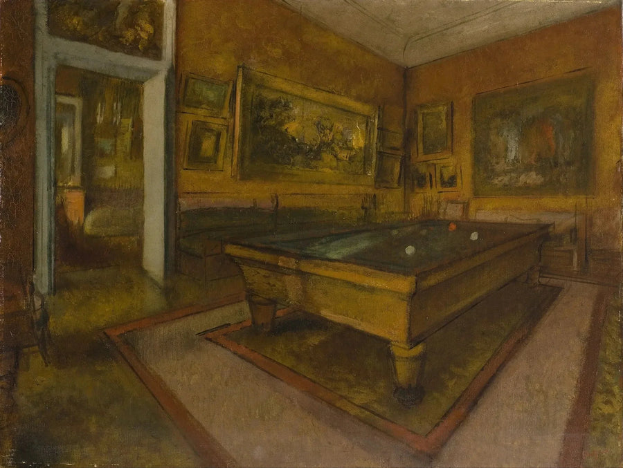 Billiard Room at Ménil-Hubert - Edgar Degas