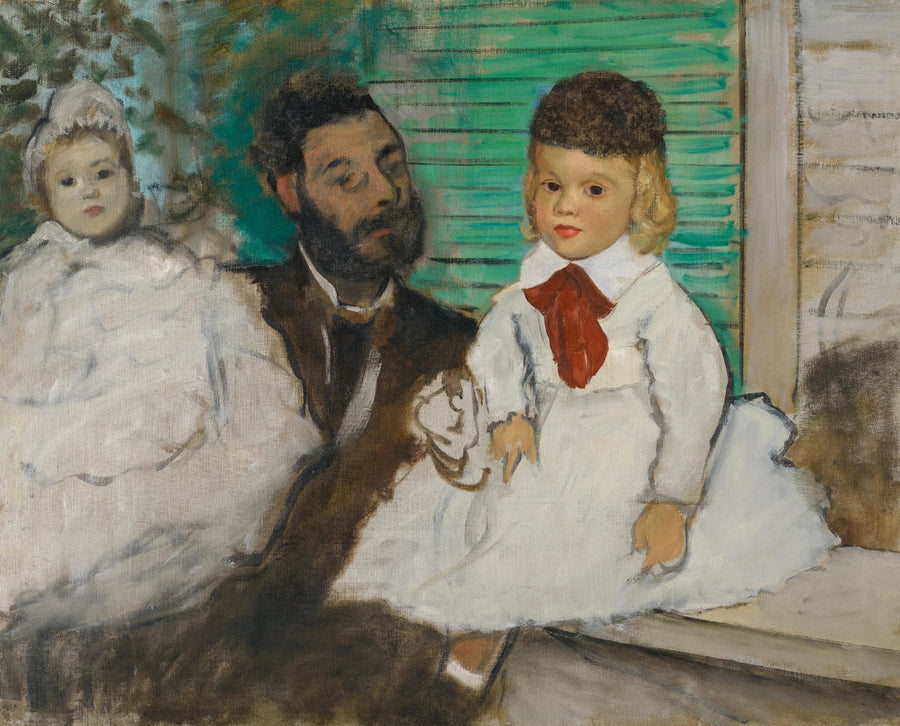 Ludovic Lepic and His Daughters - Edgar Degas