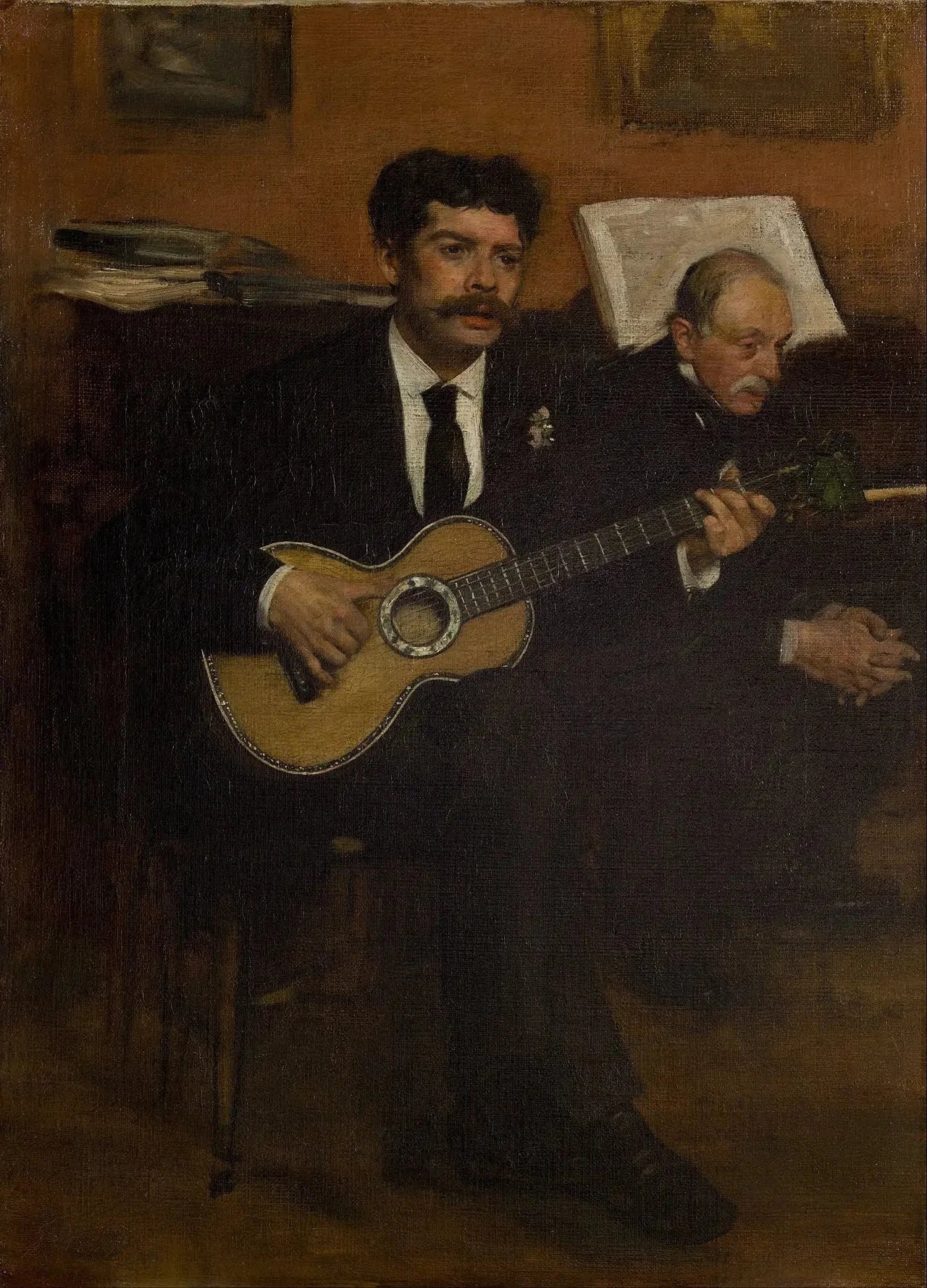 Lorenzo Pagans et Auguste de Gas par Edgar Degas – reproduction peinture à l’huile sur toile