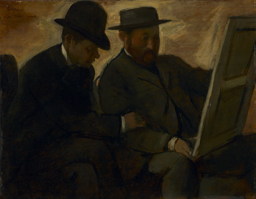 Paul Lafond and Alphonse Cherfils Examining a Painting - Edgar Degas