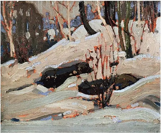Thaw: snow banks - Tom Thomson