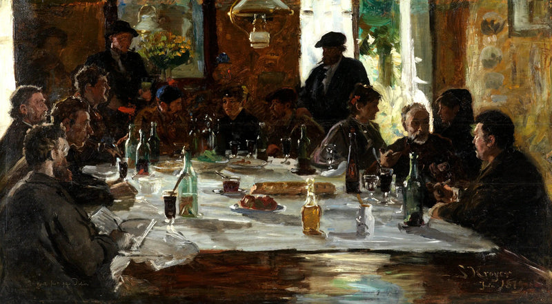 Breakfast of Artists. Cernay-la-Ville - Peder Severin Krøyer