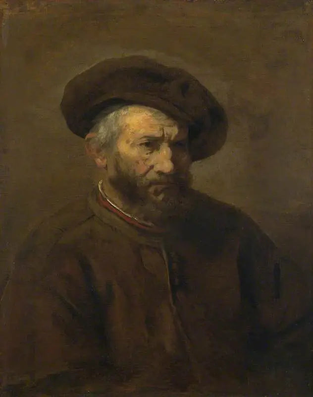 Half-figure of a bearded man with a beret - Rembrandt