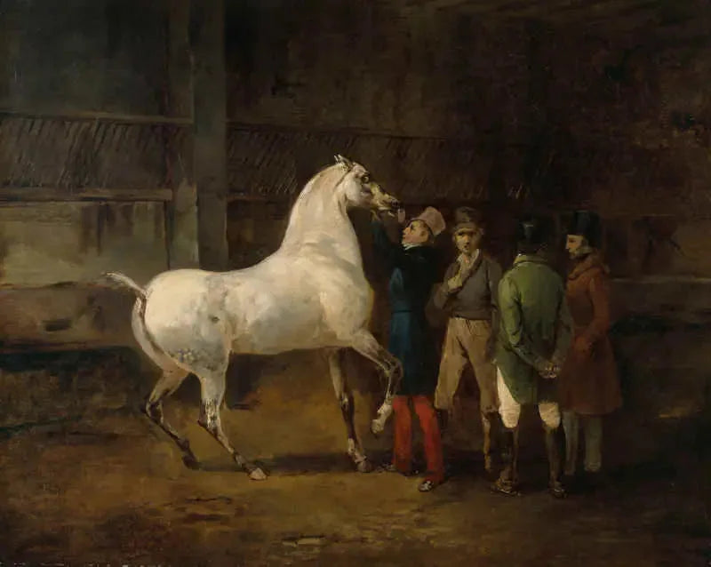 Demonstration of a White Horse - Théodore Géricault