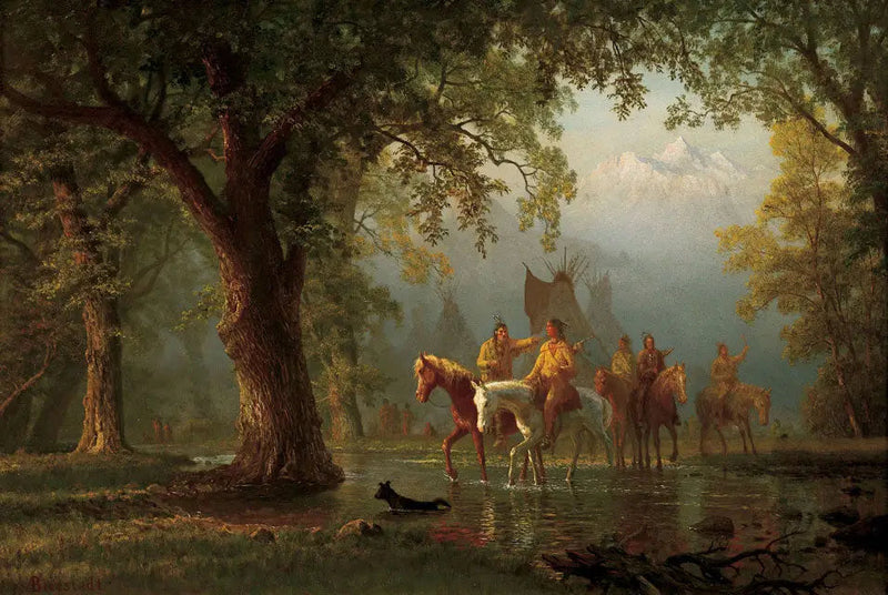 Departure of an Indian War Party - Albert Bierstadt