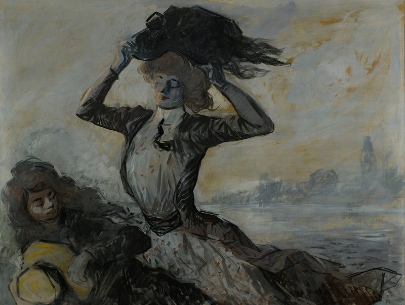Departure, the gust of wind - Jean-Louis Forain