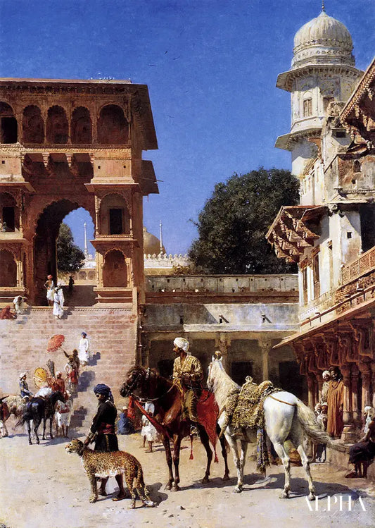 Départ pour la chasse - Edwin Lord Weeks - Reproductions de tableaux et peintures haut de gamme