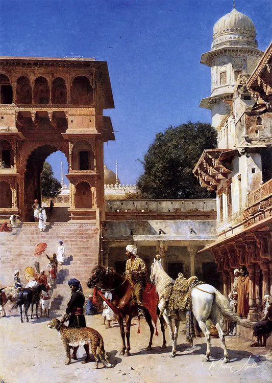 Départ pour la chasse - Edwin Lord Weeks - Reproductions de tableaux et peintures haut de gamme