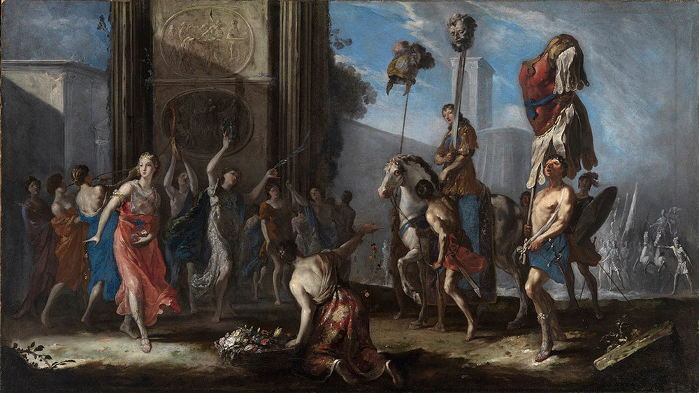 Der Triumph des Davids - Johann Heinrich Schönfeld image 1 copie de tableau peinte à la main
