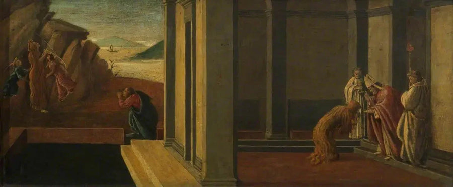The Last Moments of Mary Magdalene (predella, panel four) - Sandro Botticelli