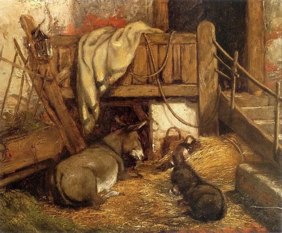 Donkeys in the Stable. - John Constable