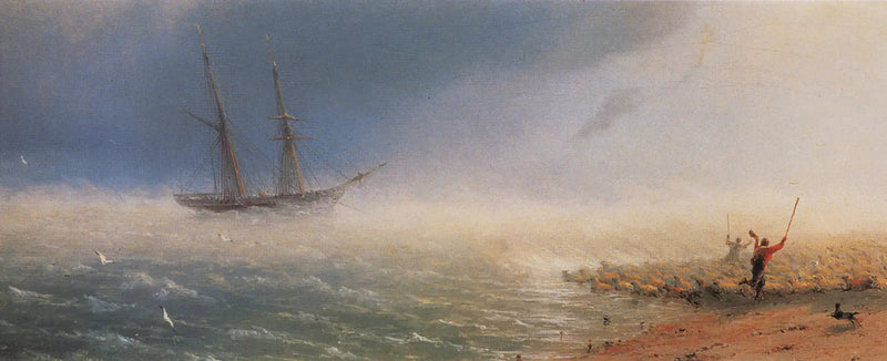 Sheep Driven by the Storm at Sea - Ivan Aivazovsky