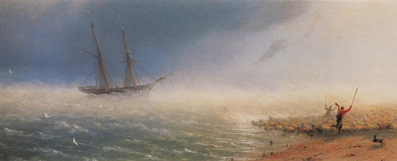 Sheep Driven by the Storm at Sea - Ivan Aivazovsky