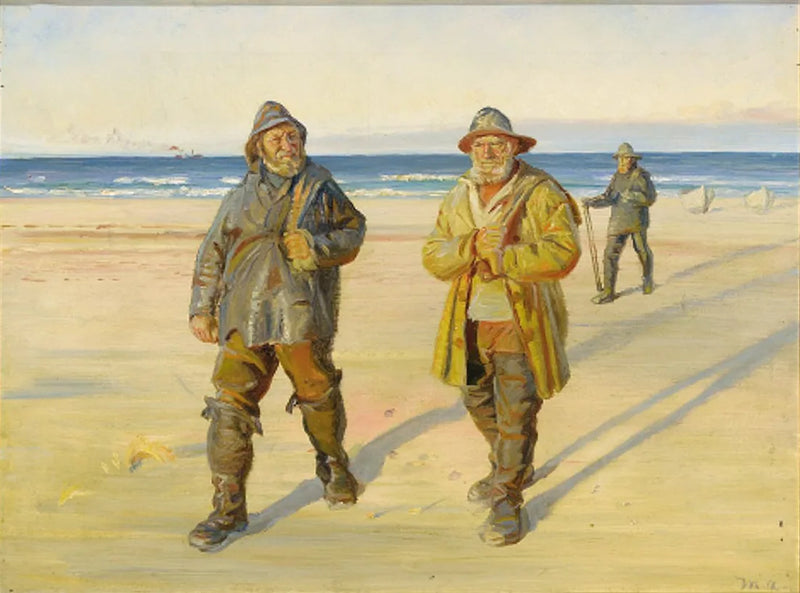Fishermen returning from the northern beach of Skagen. -Michael Peter Ancher