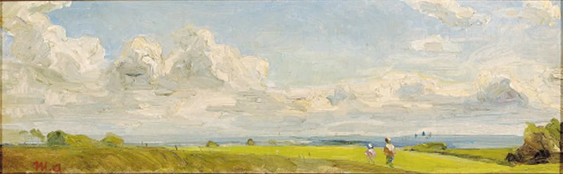 People walking in a summer landscape. - Michael Peter Ancher