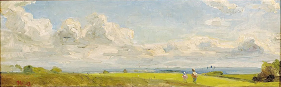 People walking in a summer landscape. - Michael Peter Ancher