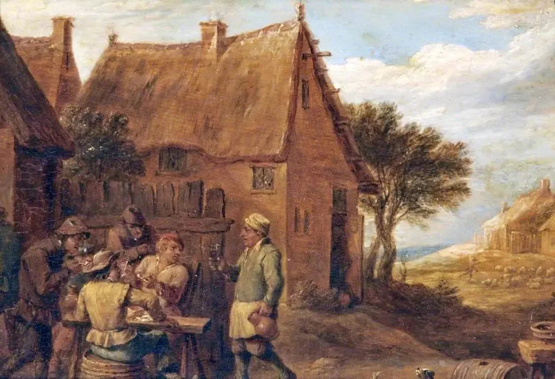 Brutes in front of a tavern - David Teniers the Younger