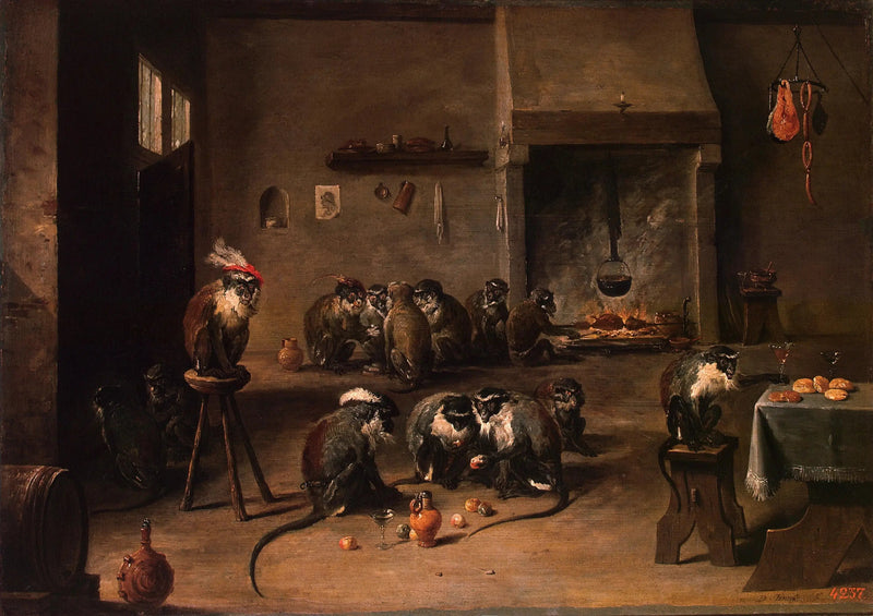 Monkeys in the Kitchen - David Teniers the Younger