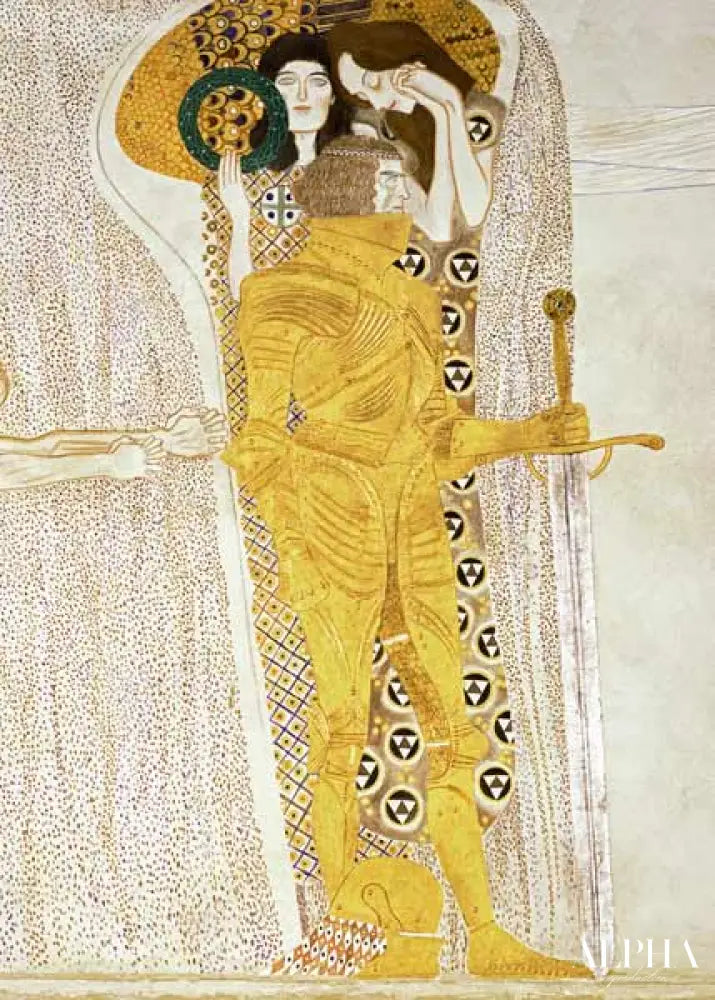 Détail du Chevalier de la frise Beethoven - Gustav Klimt - Reproductions de tableaux et peintures haut de gamme