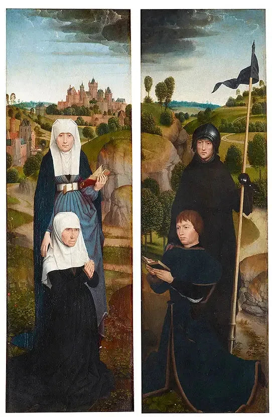 Two wings of a triptych with the portraits of the donors - Hans Memling