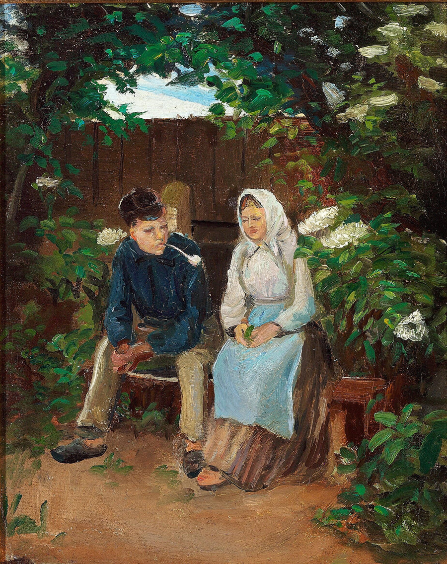 Two lovers on a bench. - Michael Peter Ancher