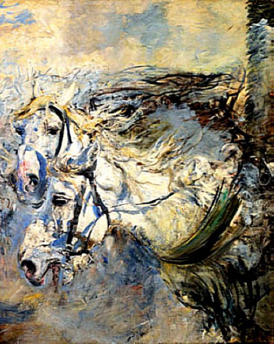 Two White Horses - Giovanni Boldini