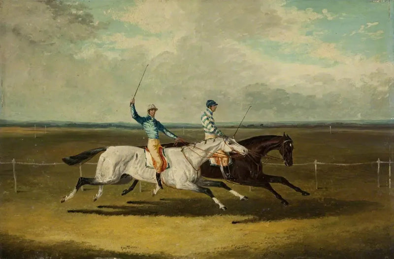 Two racehorses – « Grey Momus » and « Caravan » – Races - John Frederick Herring, Sr.