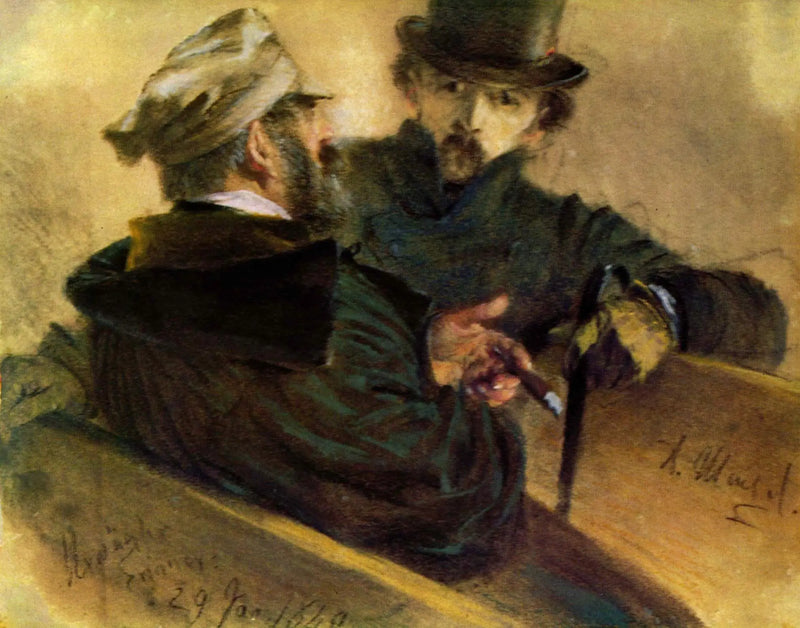 Two Voters in Discussion - Adolph von Menzel