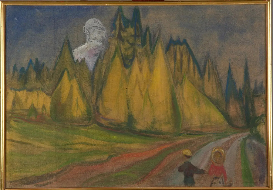 Two Children on the Path to the Enchanted Forest - Edvard Munch