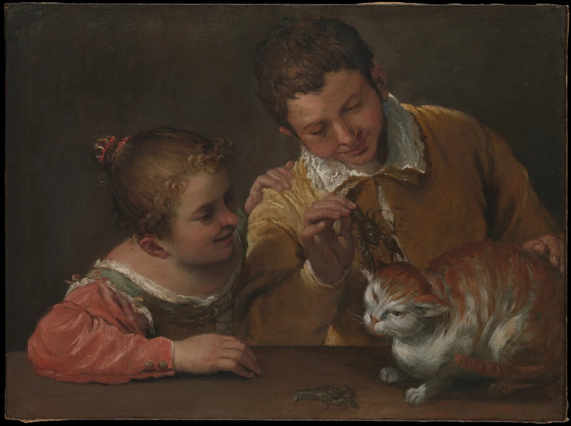 Two Children Tormenting a Cat - Annibale Carracci