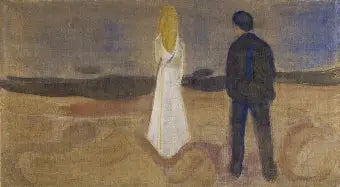 Two Human Beings. The Solitaires (Reinhardt Frieze) - Edvard Munch