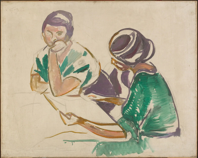 Two Women at the Table - Edvard Munch