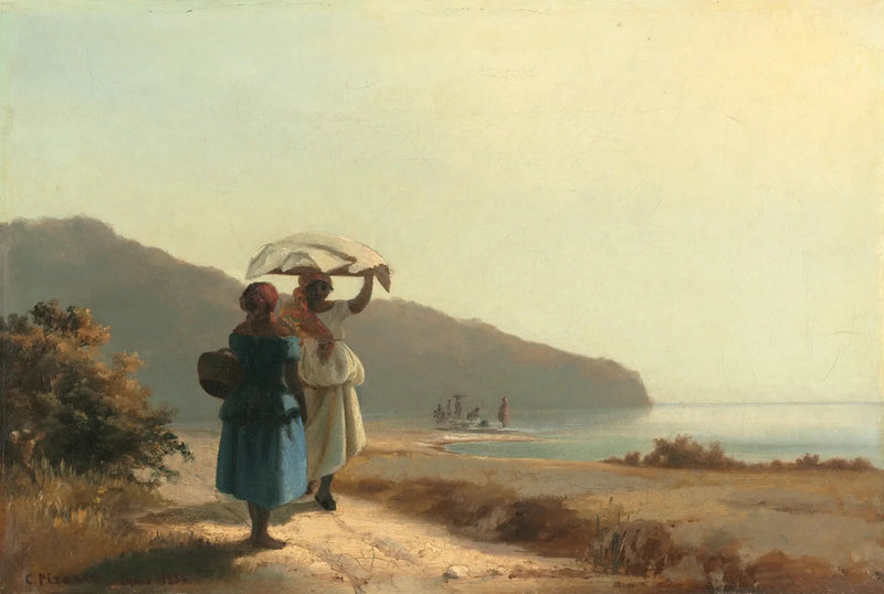Two Women Talking by the Sea, Saint-Thomas - Camille Pissarro