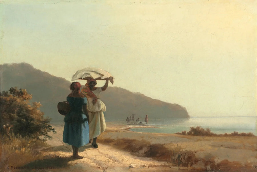 Two Women Talking by the Sea, Saint-Thomas - Camille Pissarro