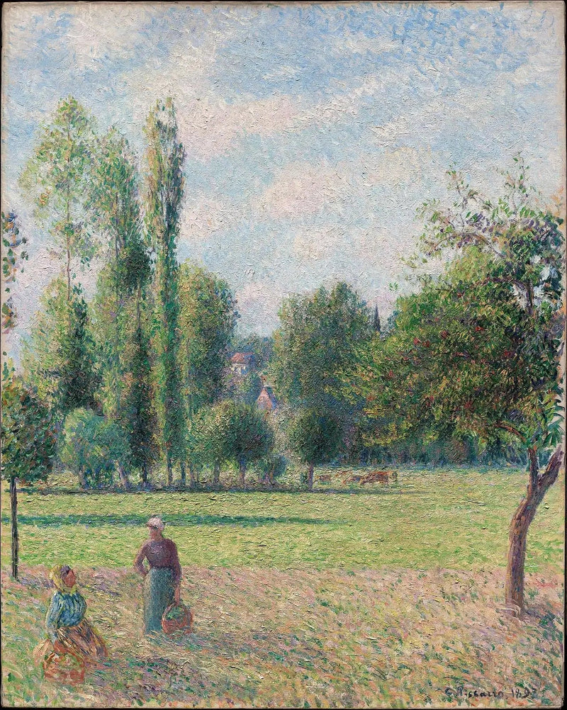 Two Women in the Meadow at Éragny - Camille Pissarro