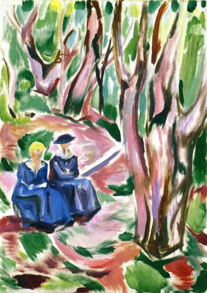 Two Women in the Woods at Ekely - Edvard Munch