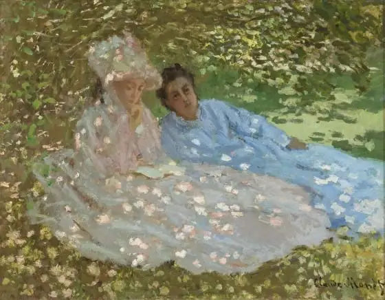 Two Women in a Garden - Claude Monet