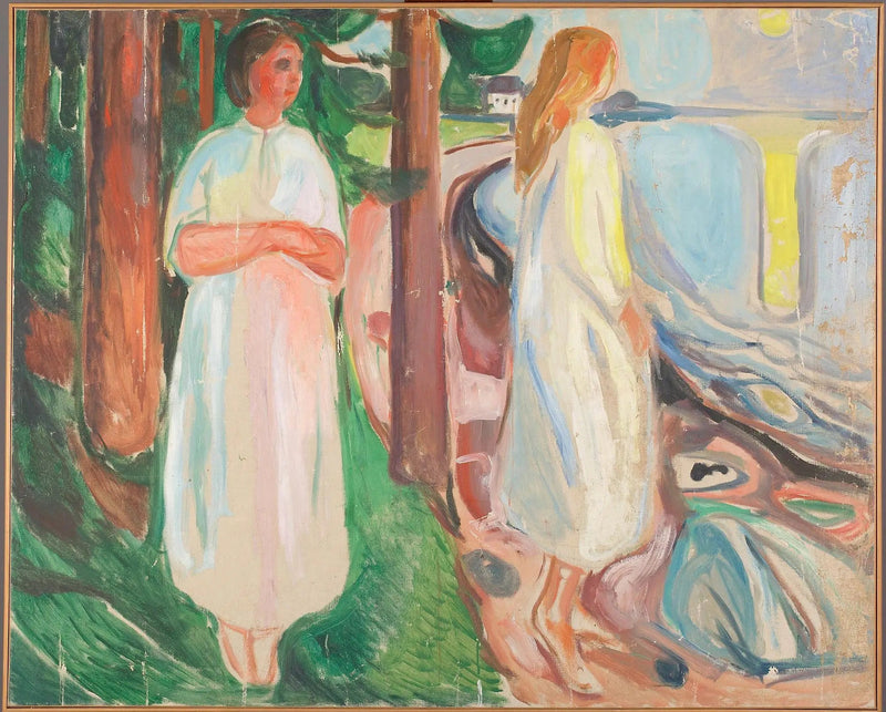 Two Women in White on the Beach - Edvard Munch