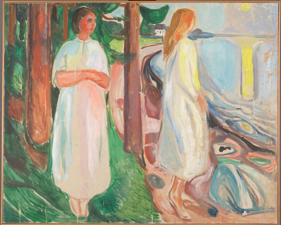 Two Women in White on the Beach - Edvard Munch
