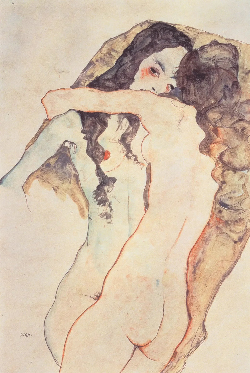 Two Women Kissing - Egon Schiele