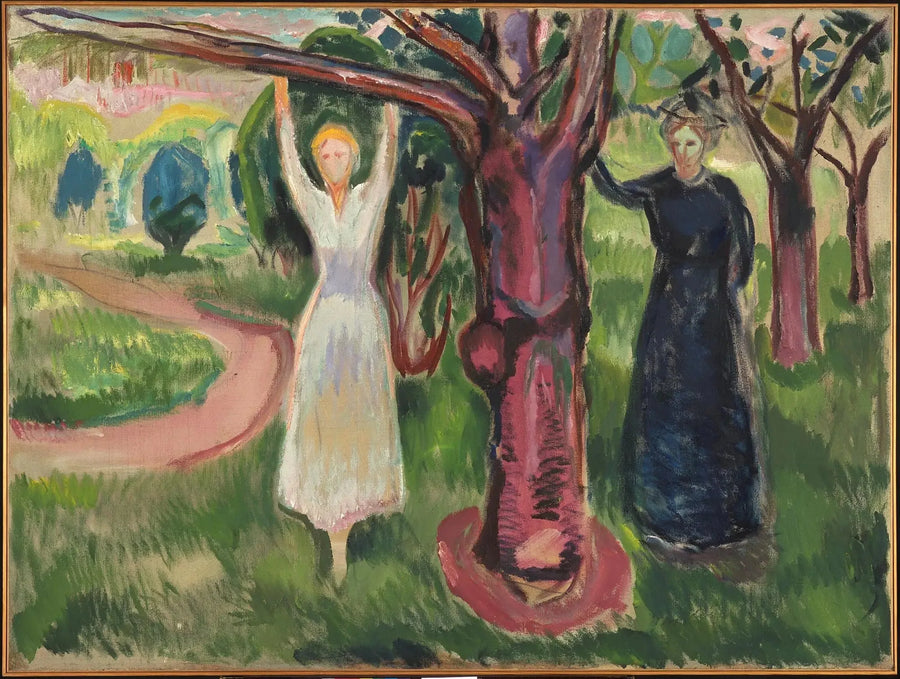 Two Women under a Tree in the Garden - Edvard Munch
